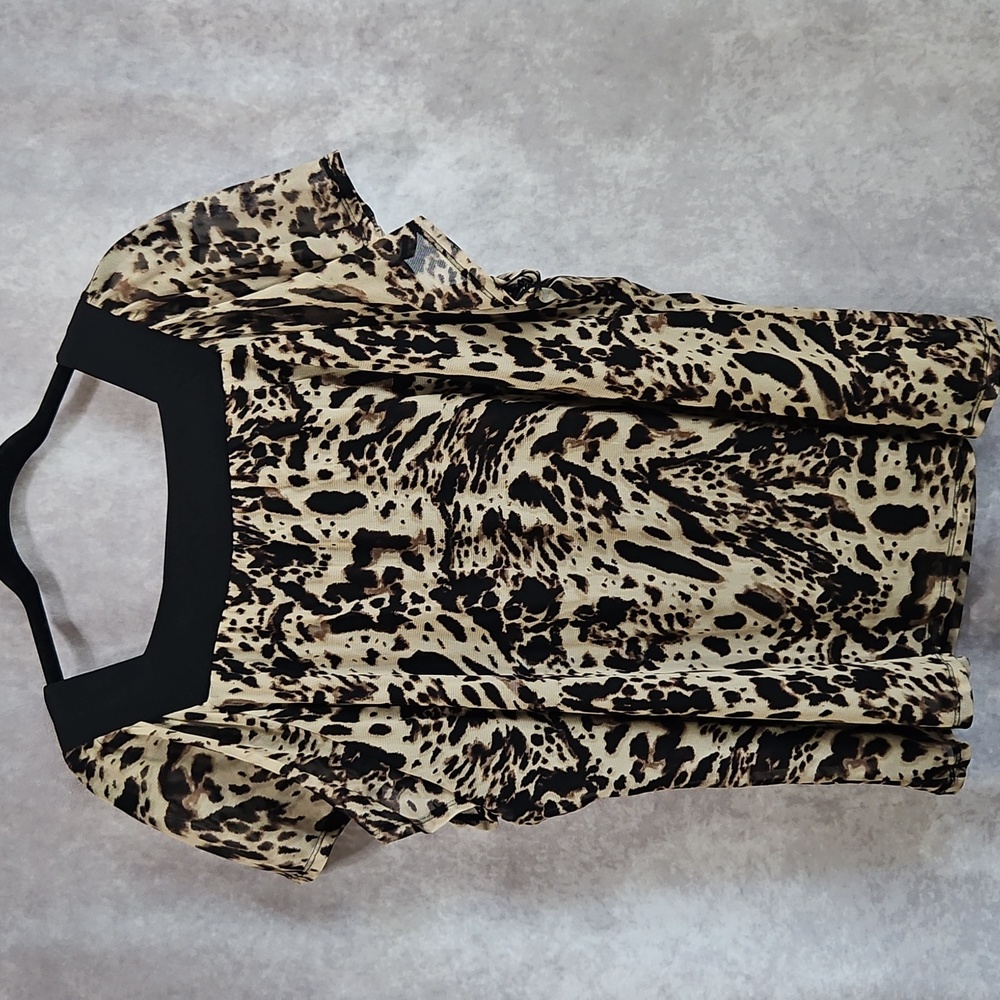 Apt. 9 Plus Size Animal Print Layered Blouse Size 2X - Picture 3 of 13